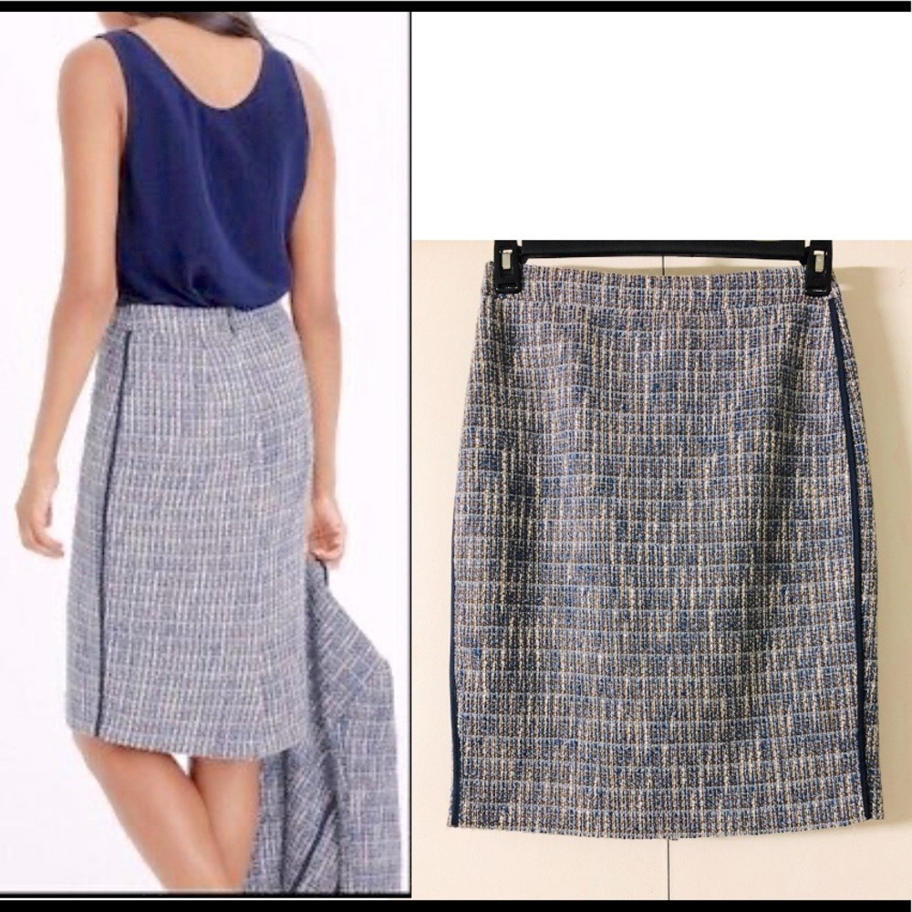 J.Crew Pencil Straight Skirt Size 2 Cotton Blend Melange Classic Workwear
